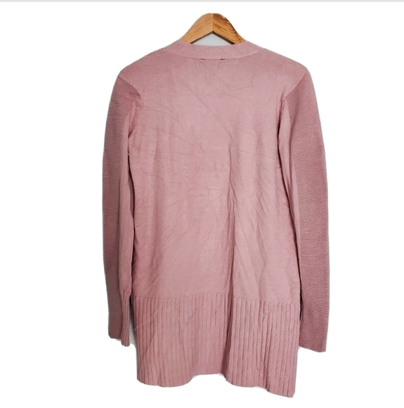 NEW Devotion by Cyrus Ribbed Sleeves Pink Cardigan - Picture 2 of 5